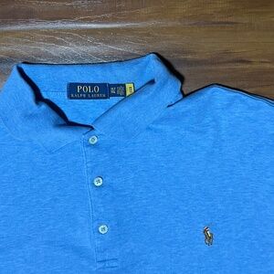 Polo Ralph Lauren XLT Tall Blue Polo Shirt Colored Pony